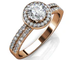 Bloom Halo Ring Embellished with Swarovski® crystals -Rose Gold/Clear