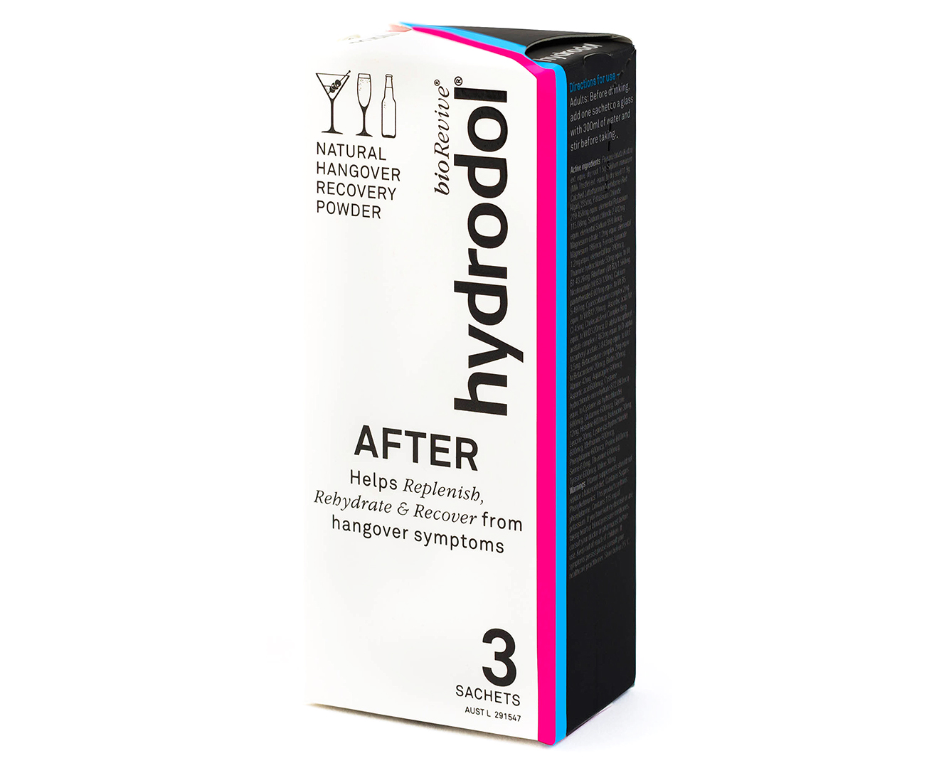 6 x Hydrodol Before & After Natural Hangover Recovery & Relief Powder