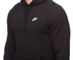 Nike Men's Club Swoosh Fleece Pullover Hoodie - Black/White