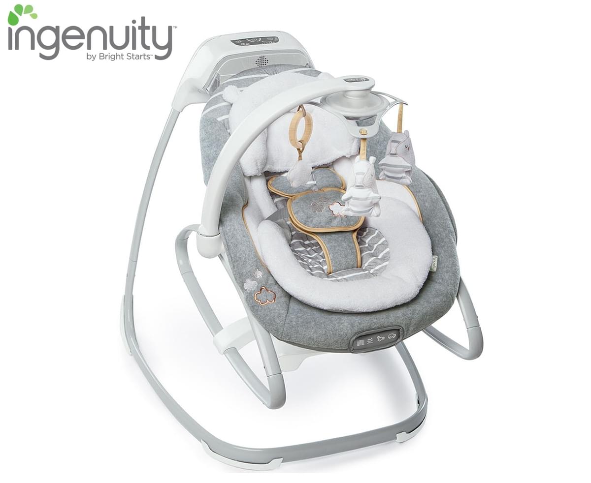 ingenuity boutique teddy convertible rocker in grey