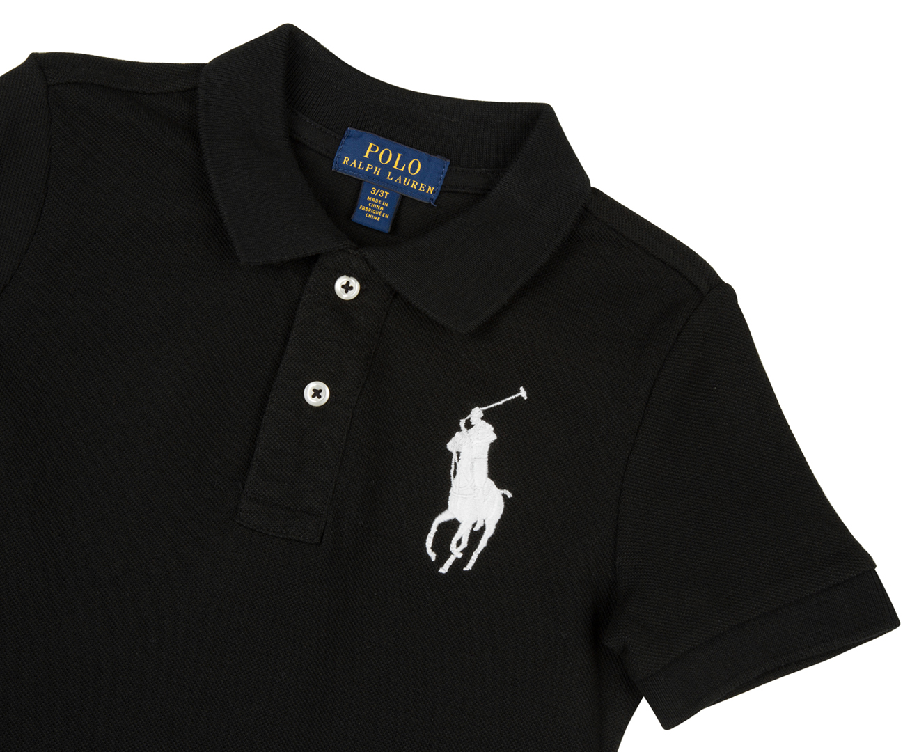 Polo Ralph Lauren Kids' Big Pony Mesh Polo - Black | Catch.co.nz