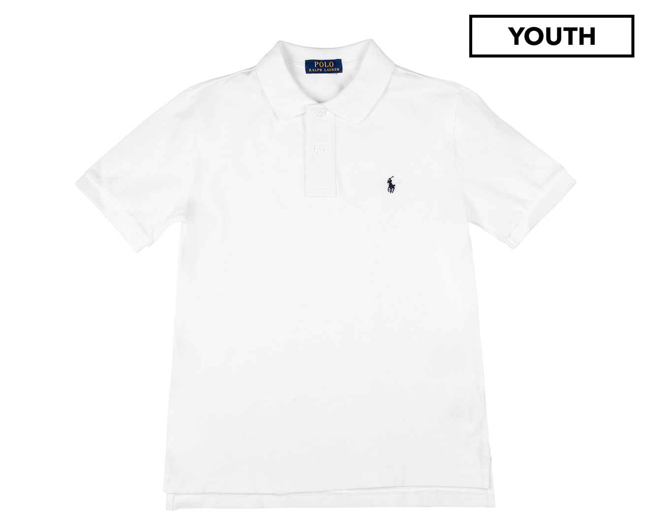 Polo Ralph Lauren Youth Solid Mesh Polo - White | Catch.com.au