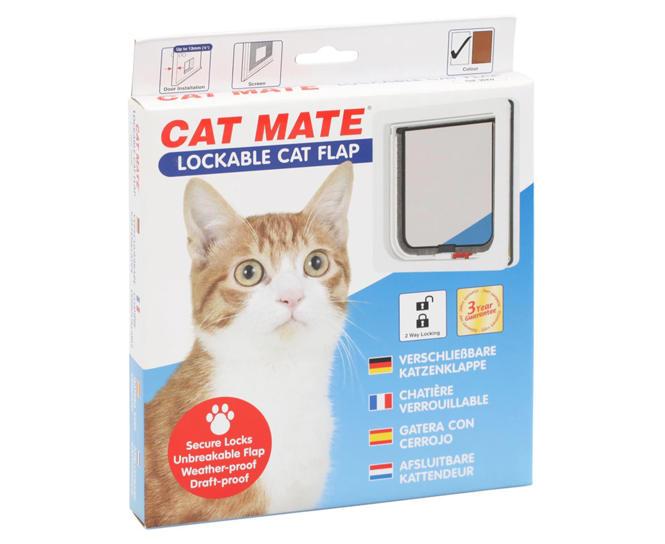 Cat Mate 2-Way Locking Cat Flap Door - White