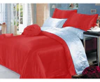 Luxury Soft Silky Satin King-single Bed Sheet Set- Red
