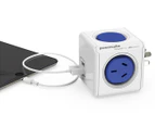 Allocacoc 2-Outlet Original PowerCube w/ USB - Blue