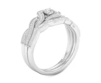 De Couer 9K White Gold  Diamond Bridal Set  (1/3CT TDW, H-I Color, I2 Clarity)