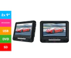 Protab 9-Inch Dual Screen In-Car Portable DVD Player - Black