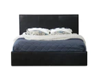 Istyle Prada Queen Gas Lift Ottoman Storage Bed Frame Pu Leather Black