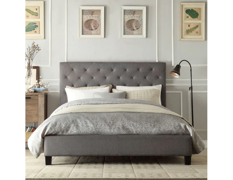 Istyle Chester King Bed Frame Fabric Grey