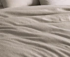 Sheridan Abbotson Stripe Reversible Queen Bed Linen Quilt Cover - Flax