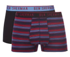 Ben Sherman Men's Whitman Trunks 2-Pack - Beetroot/Blue/Black