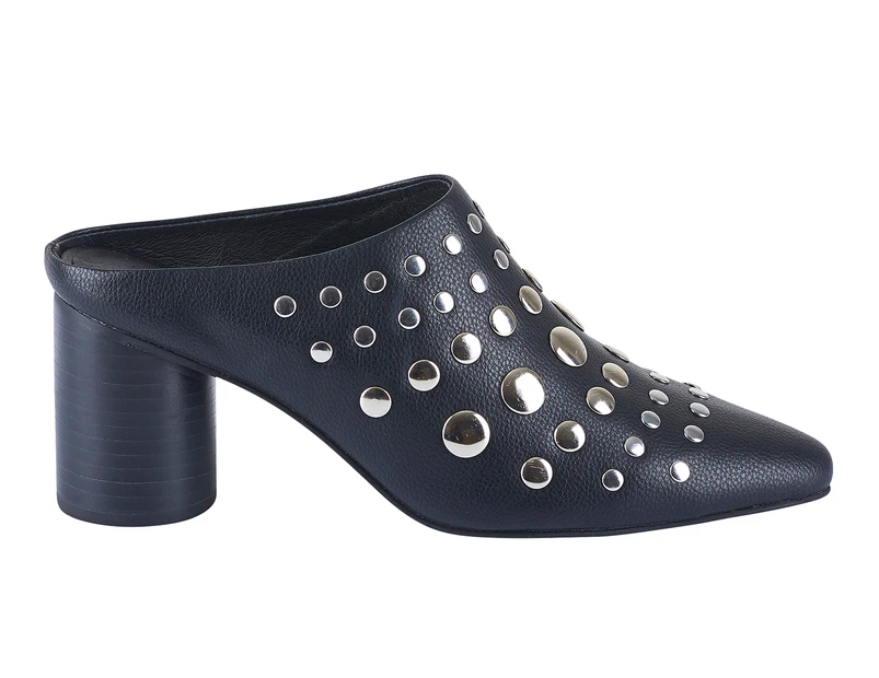 Sol Sana Women's Wednesday Leather Mule Shoe - Black Stud