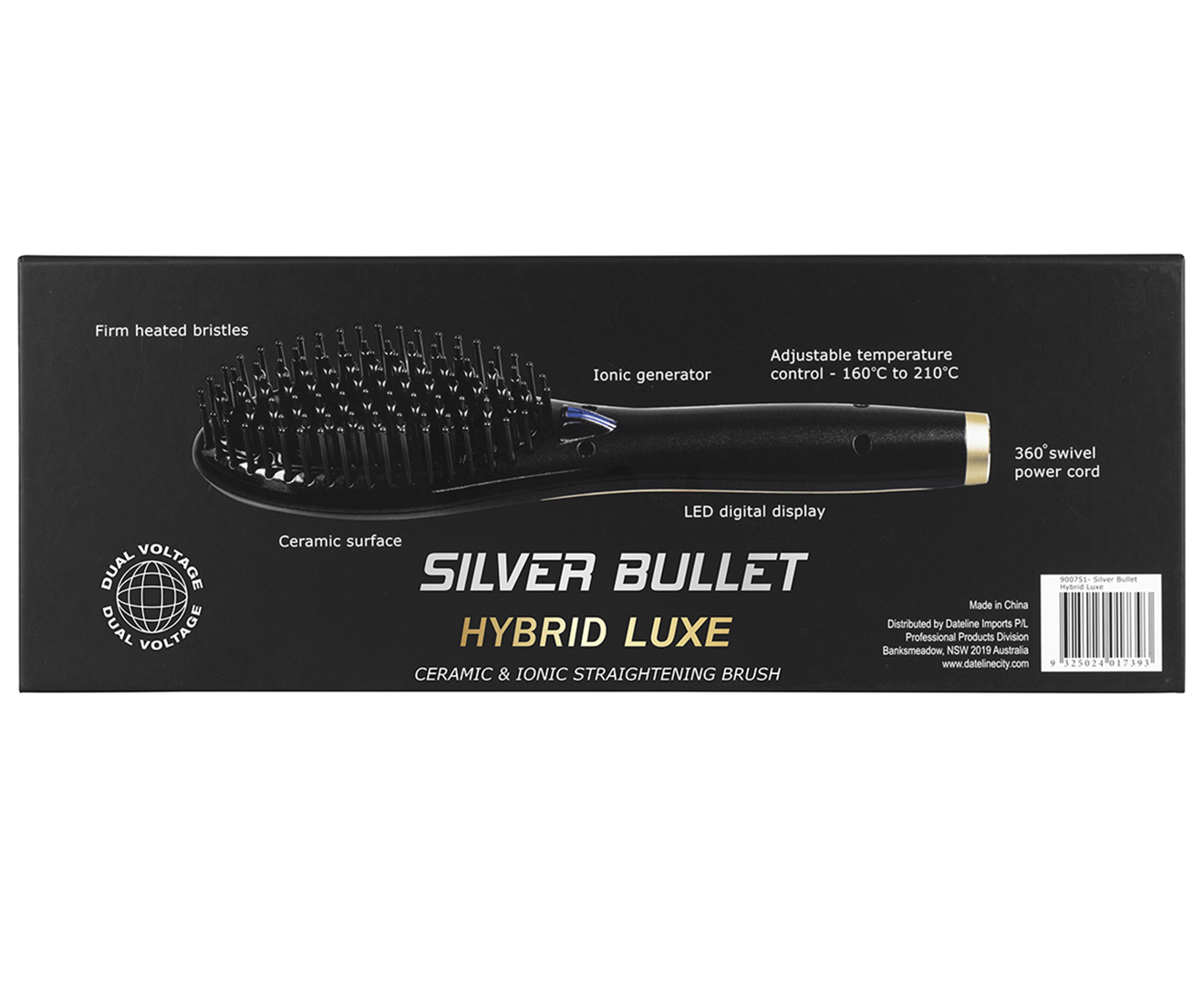 Silver bullet hybrid luxe 2024 ionic ceramic straightening brush