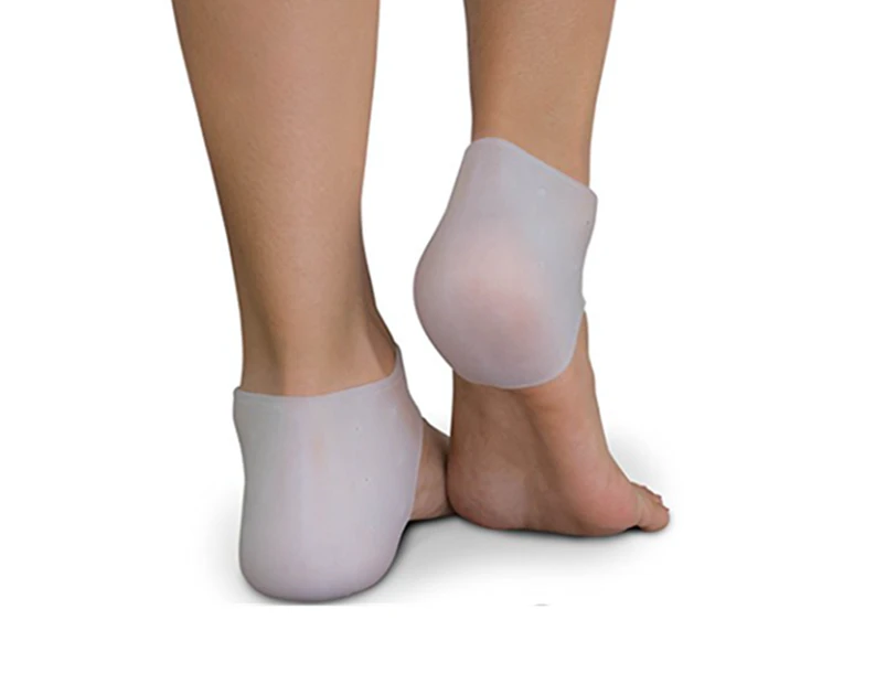 WJS Cracked Heels Relief Protective Silicone Gel Sleeves for Heel Pain or Plantar Fasciitis