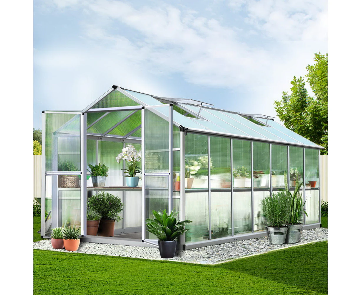 Greenfingers Greenhouse Aluminium Green House Garden Shed Greenhouses 4.1x2.5M