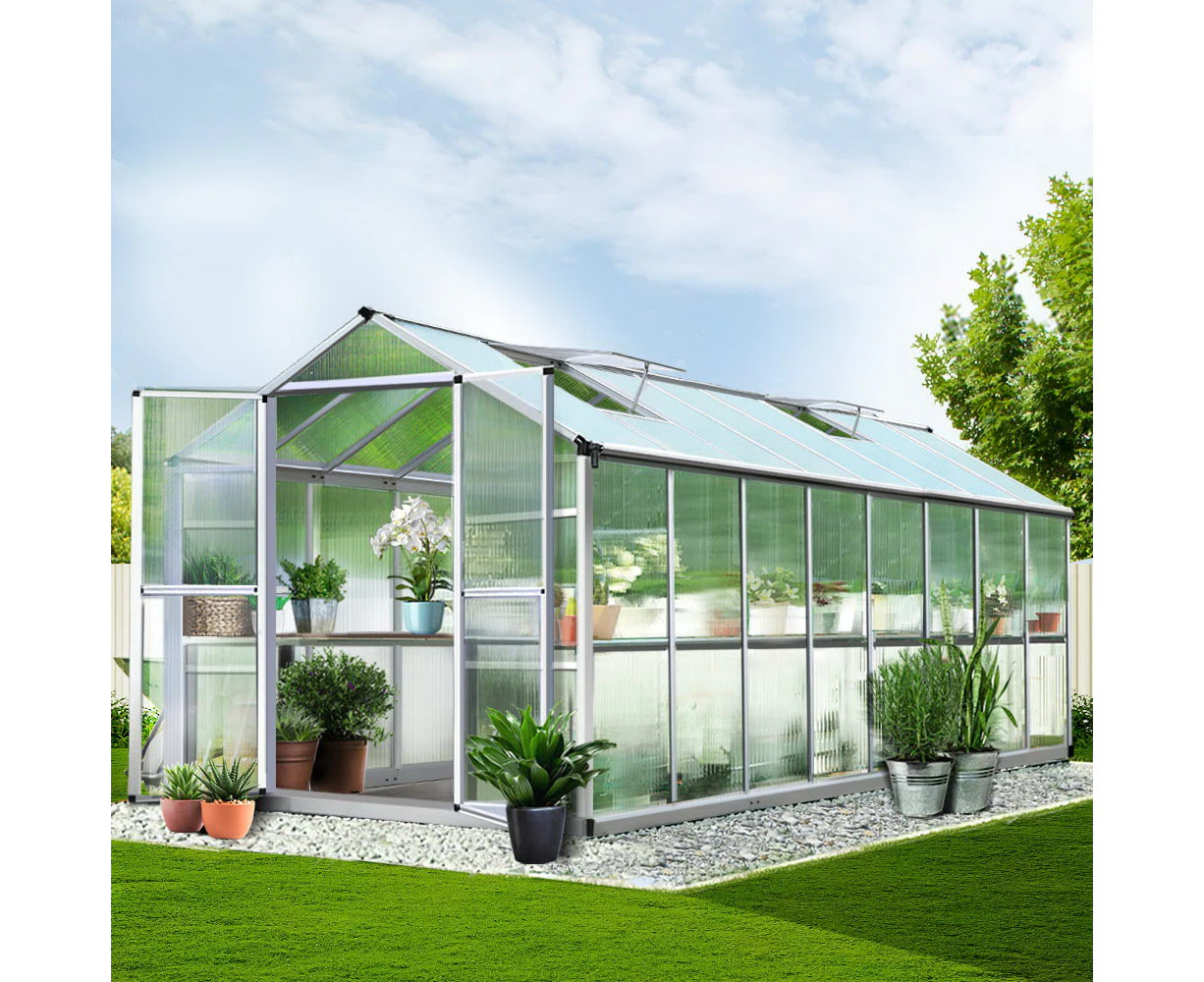 Greenfingers Greenhouse Aluminium Green House Garden Shed Greenhouses 4.7x2.5M