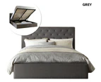 Istyle Chester Double Gas Lift Ottoman Storage Bed Frame Fabric Grey