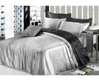 Luxury Soft Silky Satin King Bed Sheet Set- Silver