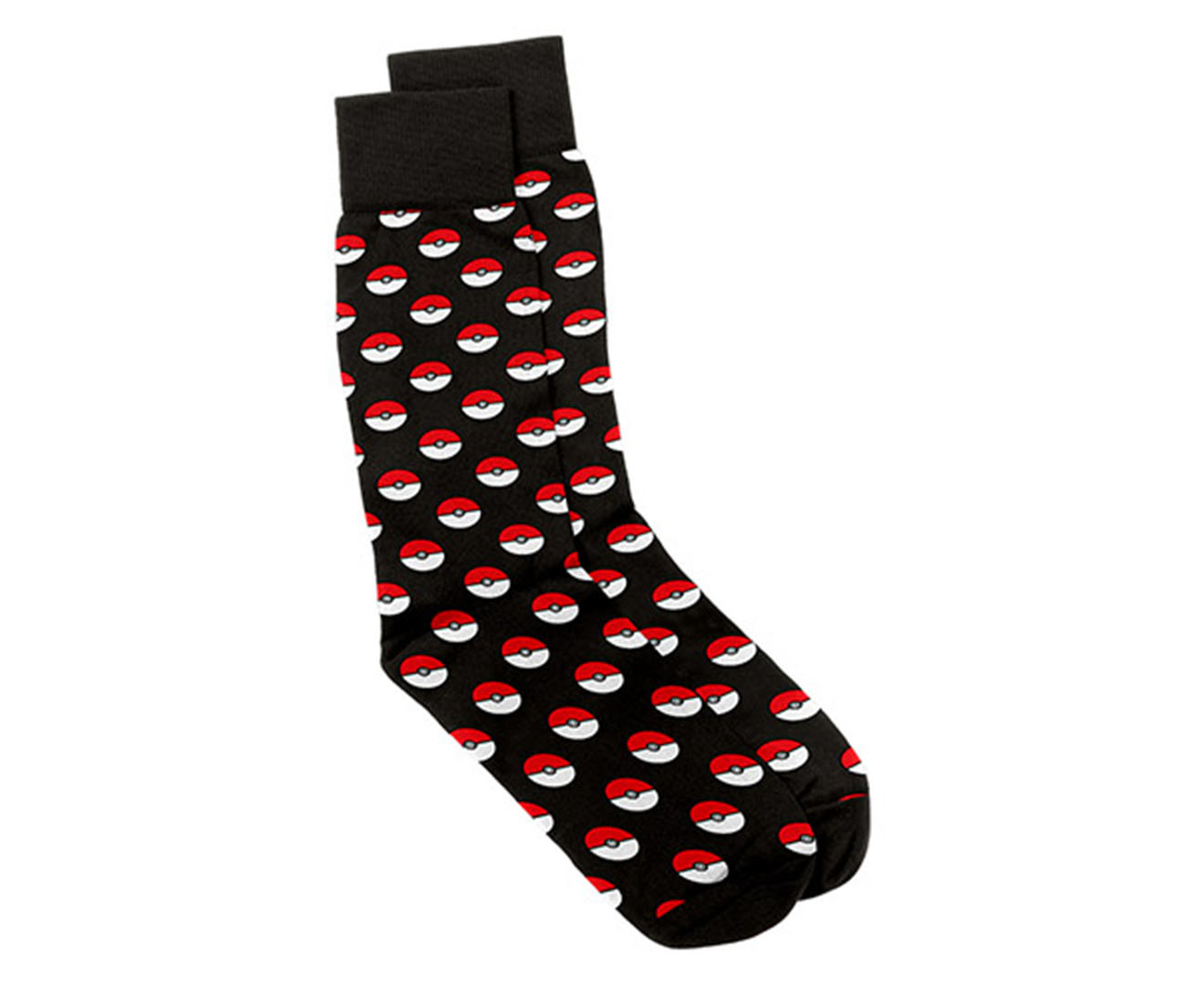 Pokemon Unisex PokeBall Pattern Socks - Black/White/Red | Catch.com.au