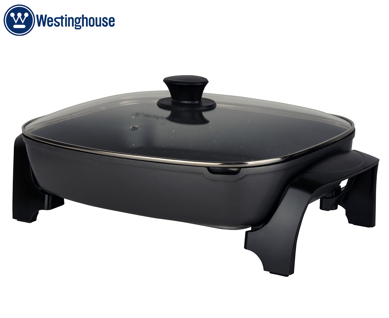 Westinghouse 38cm 2400W Non-Stick Electric Skillet Fry Pan w/ Glass Lid  Black