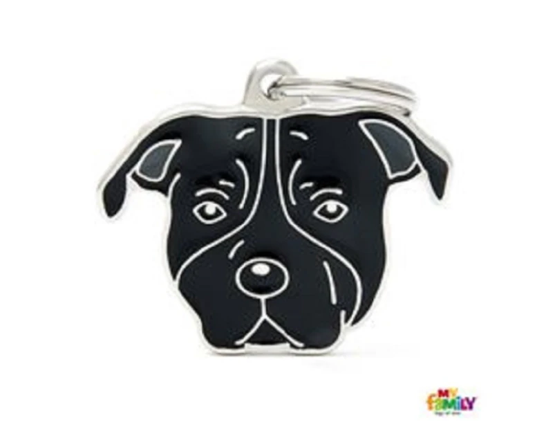My Family ID Tags Friends Staffordshire Terrier Black