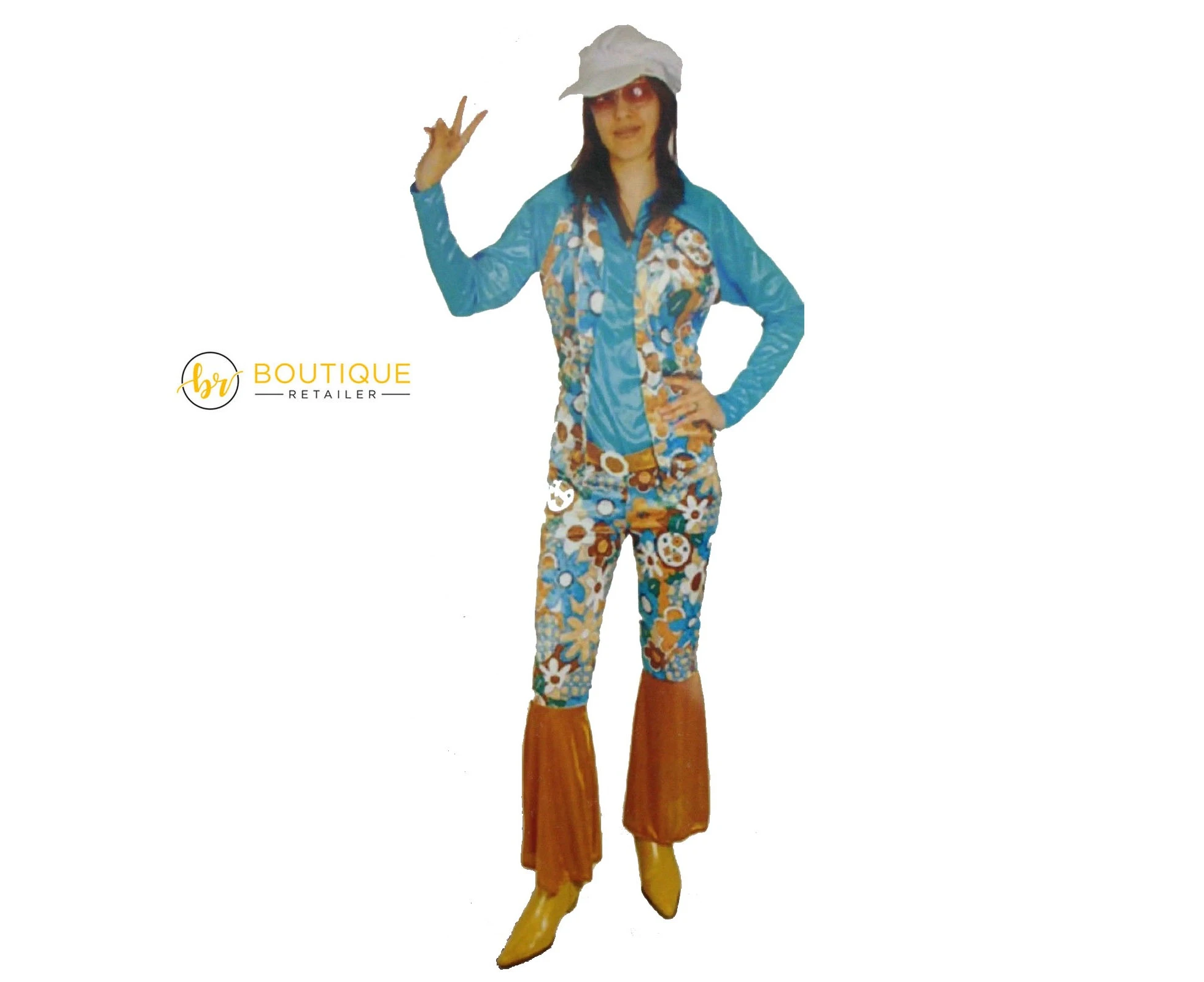 70s Groovy Hippie Womens Dress Up Costume