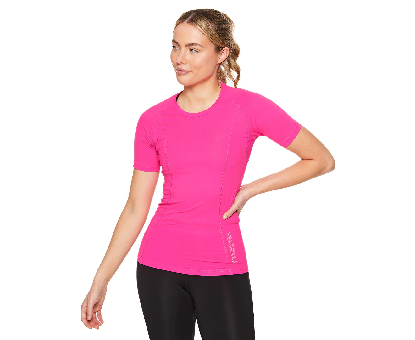 Diadora Women's Compression Short Sleeve Top - Pink