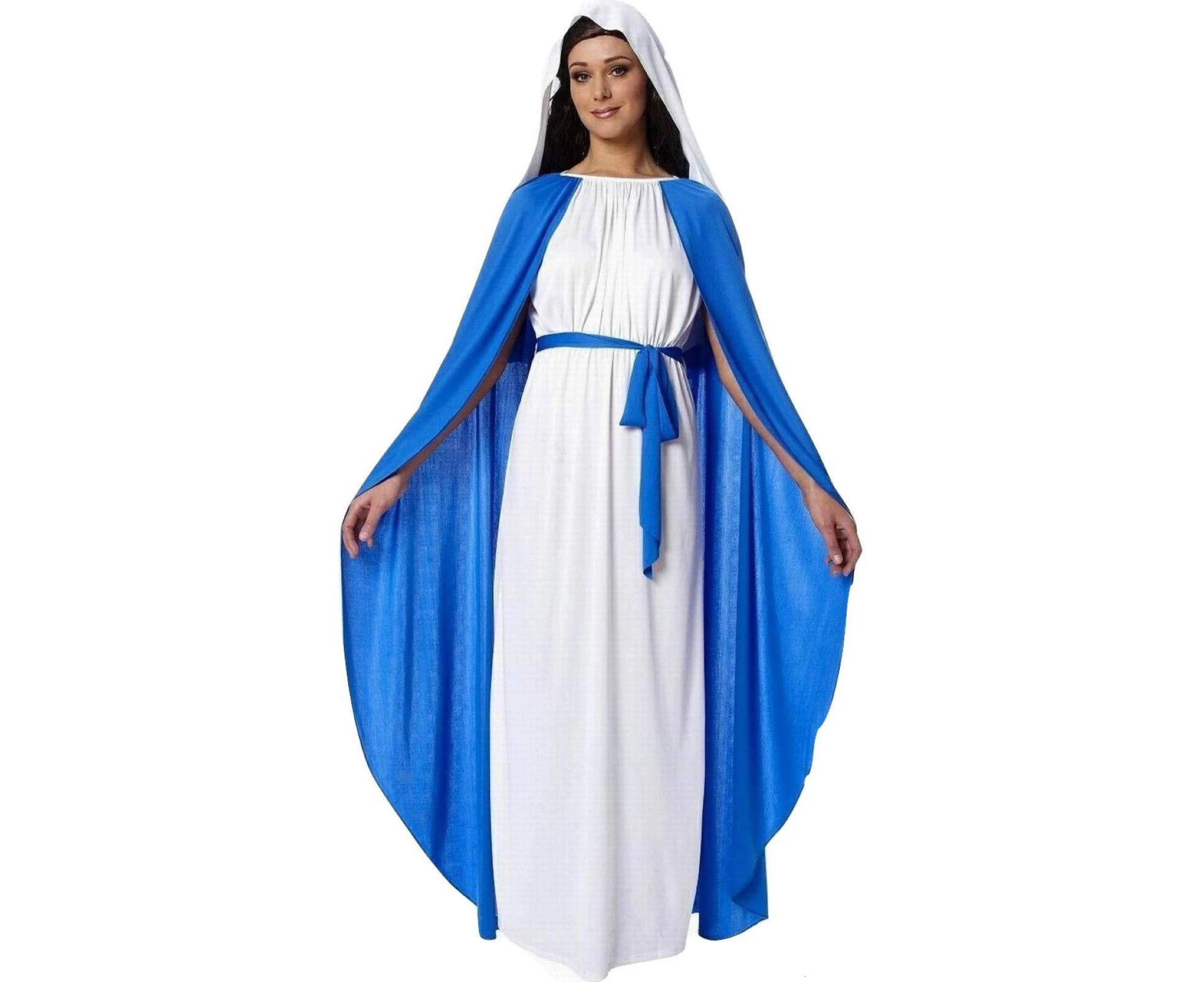 VIRGIN MARY COSTUME Fancy Dress Cosplay Christmas Party Outfit Holy Saint Mother