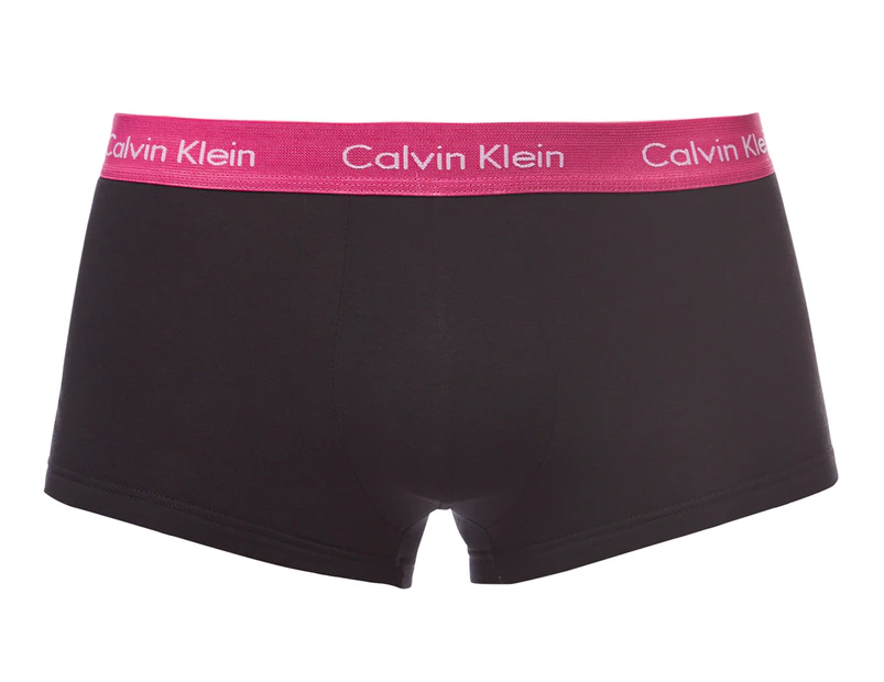 Calvin Klein Men's Low Rise Trunk 3-Pack - Black/Raspberry/Submerged Purple