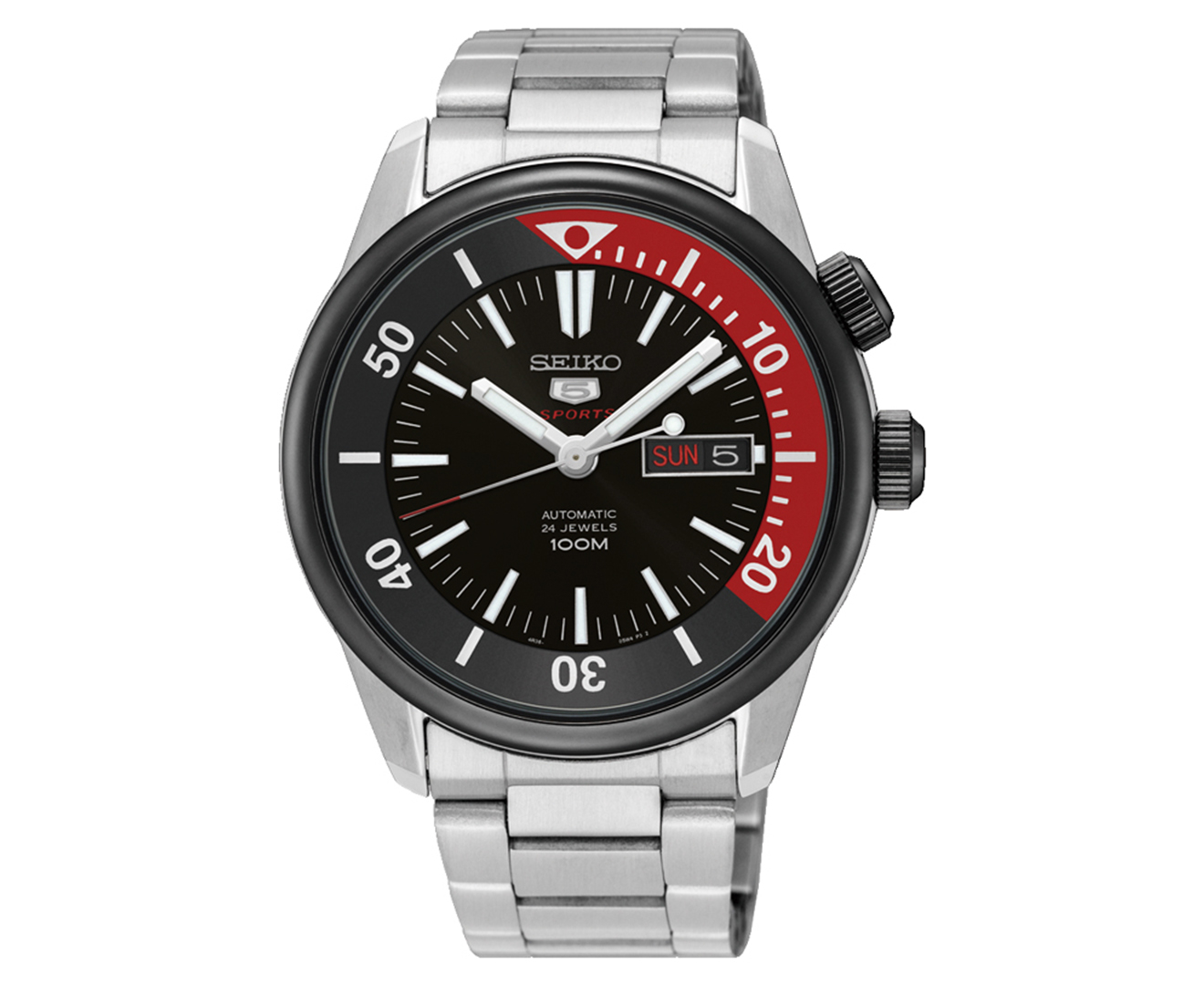 Seiko Men's 42mm Seiko 5 Sports Automatic Stainless Steel Watch ...