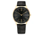 Tommy Hilfiger Men's 40mm Cooper Leather Watch - Black/Gold