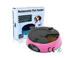 Auto Dog Cat Pet Feeder 6 Meal LCD Dispenser Food Bowl Automatic Digital Timer