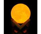 12cm 3D Magical Two Tone Moon Table Lamp USB Charging Luna LED Night Light Touch Sensor Gift