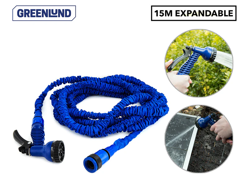 Greenlund 15m Expandable Garden Water Hose w/ Spray Nozzle Gun
