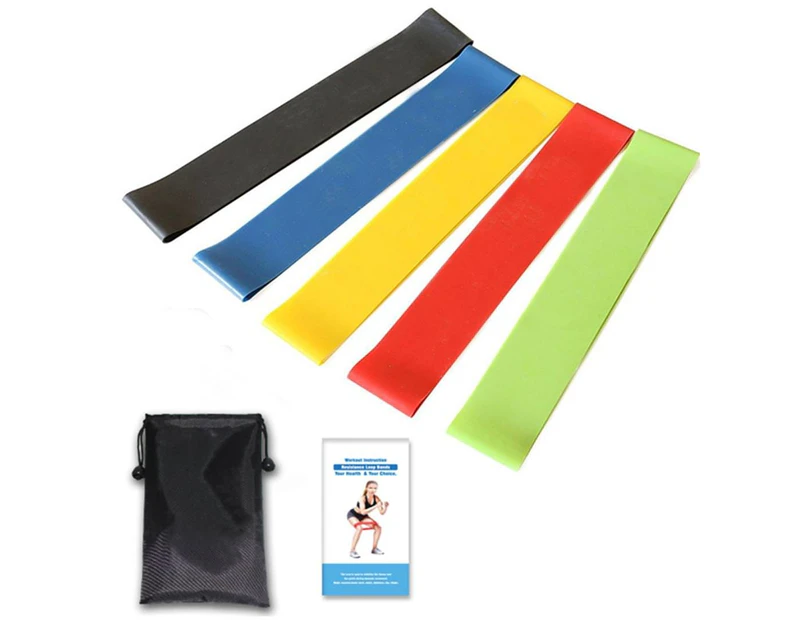 WJS New Style Resistance Loop Bands Set With Handy Carry Bag Fit Simplify Best for Stretching Physical Therapy Yoga and Home Fitness