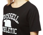 Russell Athletic Women's Cropped Tee / T-Shirt / Tshirt - Black