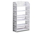 18 Pairs 6 Tiers White Hollow Shoe Rack