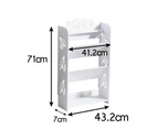 4 Tiers Tilt White Chic Hollow Out Shoe Rack