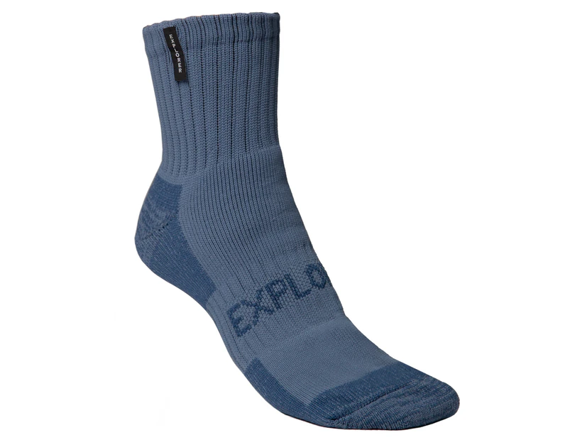 Explorer Men's Tough Work Quarter Crew Socks - Bluestone