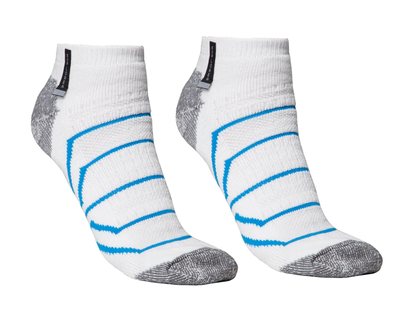 2 x Explorer Men's Size 11-14 Active Low Cut Socks - White/Grey/Blue