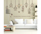 Simple Decorative Birdcage Wall Stickers (Size: 136cm x 92cm)