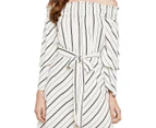 Bardot Women's Genna Shirred Dress - Black/White Stripe
