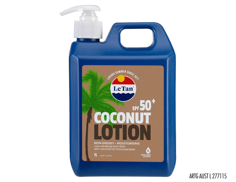 Le Tan Coconut SPF50+ Sunscreen Lotion 1L
