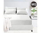 Mega Queen Bamboo Cotton 1 Fitted Sheet & 2 Pillowcases in White