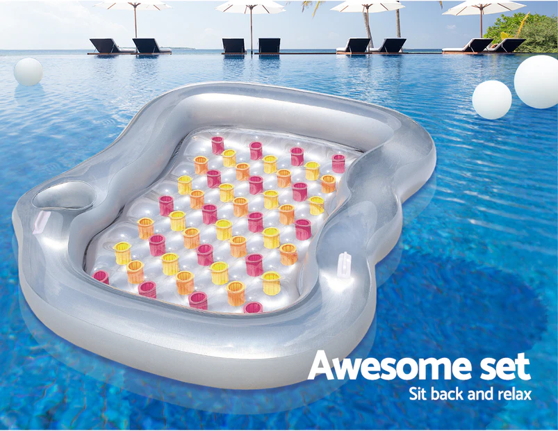 Bestway Inflatable Swimming Pool Lounger Air Bed Mat Mattress Double Designer