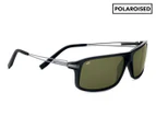 Serengeti Rivoli Polarised Sunglasses - Shiny Black/Green