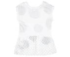 Flapdoodles Girls' Circles & Hearts Tee / T-Shirt / Tshirt - White