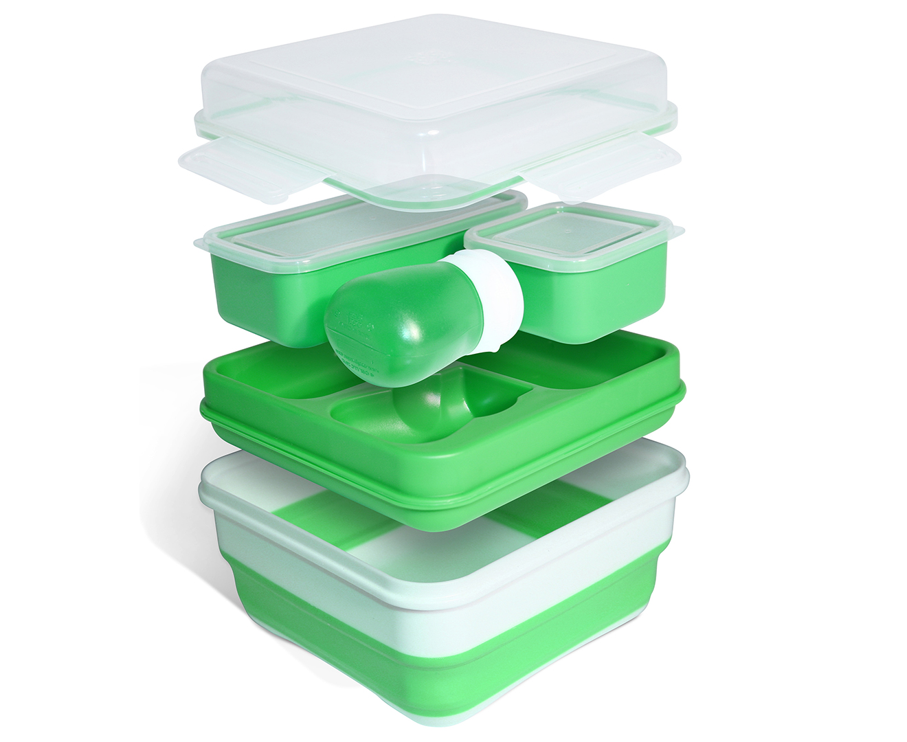 Cool Gear 5-Piece EZ-Freeze® Collapsible Bento Salad Kit - Green ...