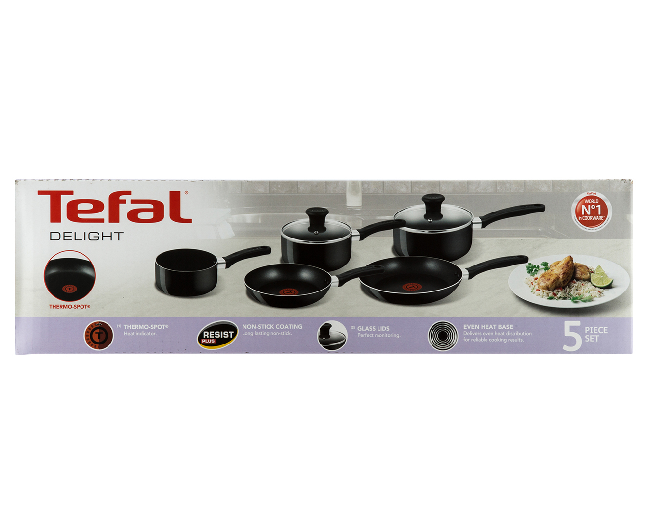 Tefal 5 Piece Non Stick Delight Essentials Cook Set | Catch.co.nz