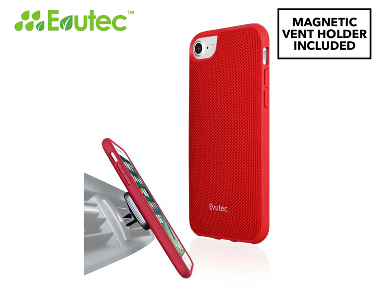 Evutec AERGO Series iPhone 7/8+ Cover w/ AFIX Magnetic Mount - Red
